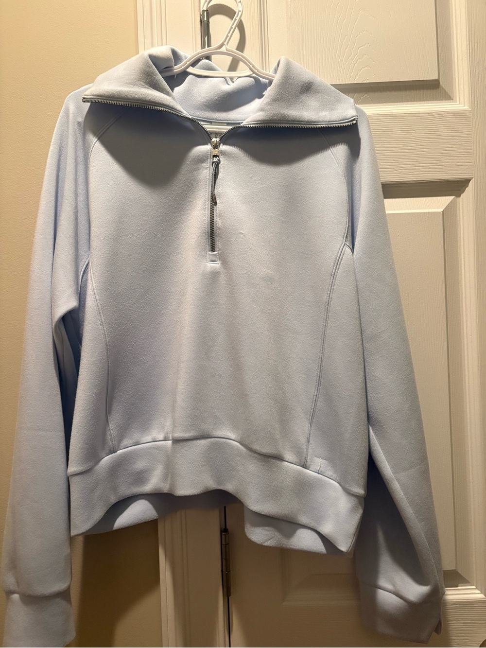 SPANX Light Blue Half Zip Pullover Air Essentials